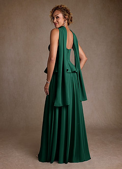 Azazie Josabeth Mother of the Bride Dresses Emerald A-Line Pleated Chiffon Dress image6