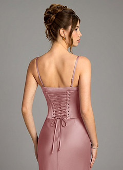 Azazie Reverie Bridesmaid Dresses Dusty Rose Mermaid Corset Stretch Satin Dress image6