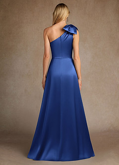 Azazie Easton Mother of the Bride Dresses Royal Blue A-Line One Shoulder Stretch Satin Dress image3