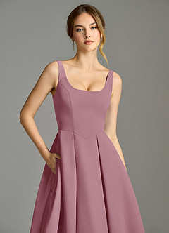 Azazie Amalie Bridesmaid Dresses Vintage Mauve A-Line Pleated Chiffon Dress image7