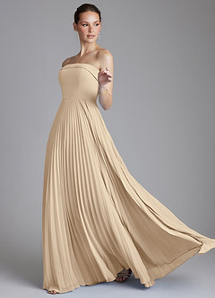 Azazie Mariana Bridesmaid Dresses Champagne A-Line Strapless Chiffon Dress image6
