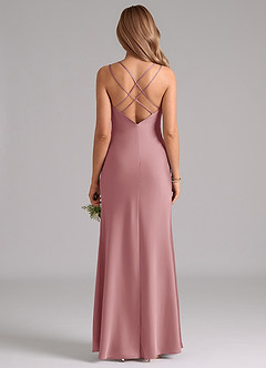 Azazie Suttona Bridesmaid Dresses Dusty Rose A-Line Pleated Stretch Satin Dress image3