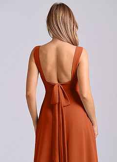 Azazie Beatrice Bridesmaid Dresses Burnt Orange A-Line Sweetheart Neckline Chiffon Dress image7