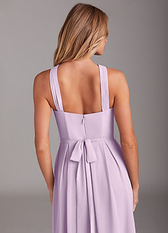 Azazie Dixie Brautjungfernkleider A-Linie Halter Gefaltet Chiffon Kleid Frostiges Flieder image6