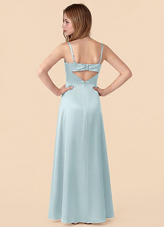 Azazie Renna Junior Robe Sirène en Satin extensible Plissée Brume image2