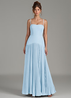 Azazie Yuliana Bridesmaid Dresses Sky Blue A-Line Strapless Chiffon Dress image4