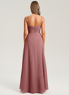 Azazie Terese Bridesmaid Dresses Desert Rose A-Line Pleated Chiffon Dress image2