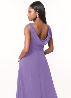 Azazie Karina Bridesmaid Dresses Tahiti A-Line Pleated Chiffon Dress image4