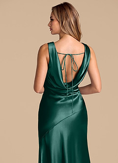 Azazie Rylina Brautjungfernkleider Meerjungfrau-Linie Metallischer Satin Kleid Kiefer image2