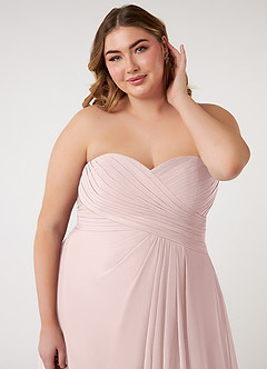 Azazie Arabella Allure Brautjungfernkleider Wandelbar A-Linie Herzausschnitt Chiffon Kleid Zartrosa image17