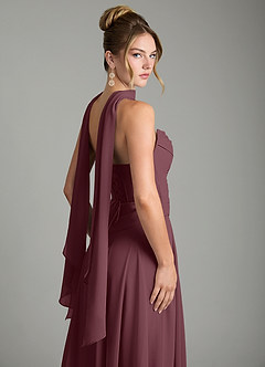 Azazie Gabriela Bridesmaid Dresses Sangria A-Line Corset Chiffon Dress image12