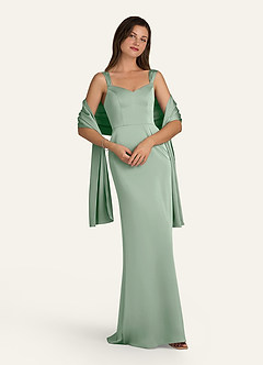 front Azazie Bijpassende Kleur Ierland Stretch Satijnen Sjaal