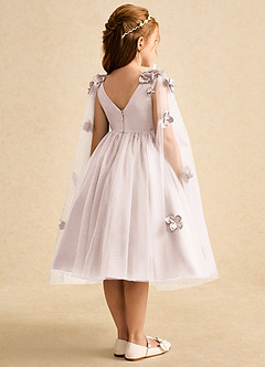 Azazie Staria Flower Girl Dresses Rose Petal Ball-Gown Ruched Tulle Dress image9