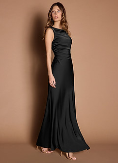 Evadne Black Open Back Dress image3