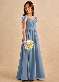 Azazie Meimei Girls Formal Flower Girl Klänningar Klä A-Line i Chiffong Plisserad image4