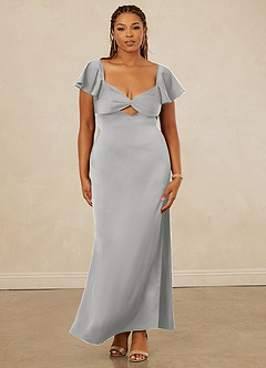 Christian Siriano Bridal for Azazie 1005 Bridesmaid Dresses Silver Sheath Sweetheart Neckline Stretch Satin Dress image12
