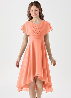 Azazie Graciela Junior Sunset A-Line Pleated Chiffon Dress image3