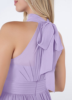 Azazie Iman Bridesmaid Dresses Lilac A-Line A-Line Ruched Chiffon Dress image7