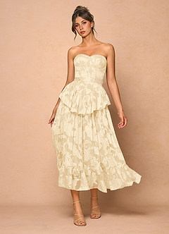 Robe Mi-Longue Crème Emery image5
