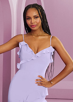 Barbie ♥ Azazie Bridesmaid Dresses Lilac Sheath Chiffon Dress image13