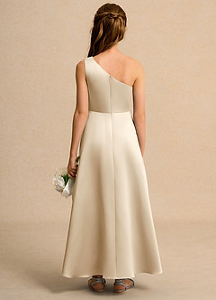 Azazie Taffy Girl Flower Girl Klänningar Klä A-Line i Matt satäng Spets image2