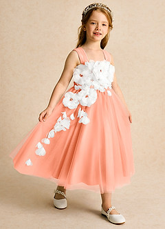 Azazie Dovey Flower Girl Dresses Sunset Ball-Gown Bow Tulle Dress image6
