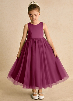 Azazie Solia Abiti da Ragazza di Fiori Abito Principessa in Tulle Fiocco Gelso image6