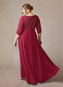 Azazie Lucianna Mother of the Bride Dresses Burgundy Taupe A-Line Lace Dress image11