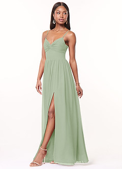 Dusty Sage Azazie Zeya Bridesmaid Dresses | Azazie