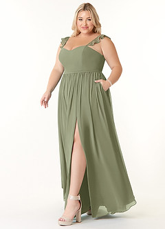 Azazie Metz Bridesmaid Dresses Pistachio A-Line Sweetheart Ruched Chiffon Dress image9