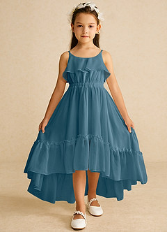 Azazie Karmen Flower Girl Dresses Bermuda A-Line Ruched Chiffon Dress image1