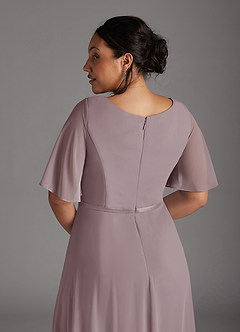 Azazie Tricia Mother of the Bride Dresses Dusk A-Line V-Neck Pleated Chiffon Dress image12