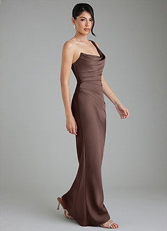 Azazie Sabrina Bridesmaid Dresses Ganache Mermaid Corset Stretch Satin Dress image9