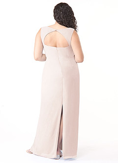 Azazie Flori Bridesmaid Dresses Rose Petal Sheath Square Neckline Chiffon Dress image8