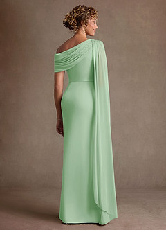 Azazie Bassi Mère de la mariée Robes Robe Sirène en Maille Épaule décolletée Vert Sauge image2