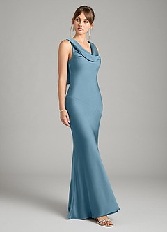Azazie Rylina Bridesmaid Dresses Bermuda Mermaid Stretch Satin Dress image5