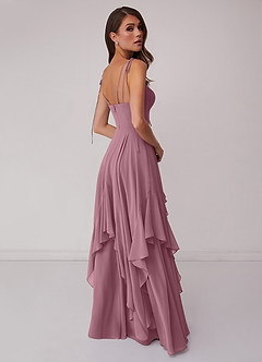 Barbie ♥ Azazie Brautjungfernkleider A-Linie Schleifen Chiffon Kleid Vintage Mauve image2