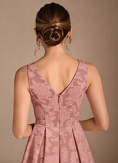Azazie Fulton Mother of the Bride Dresses Rosette A-Line Pleated Floral Burnout Dress image6