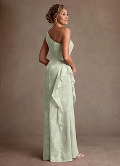 Azazie Galinda Klänningar till brudens mor Klä Tubklänning i Blommig Jacquard Ena axeln Dusty Sage image2