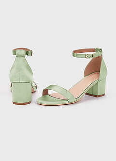 front Matching Color Metallic Satin Sandals Envelope Clutch Set