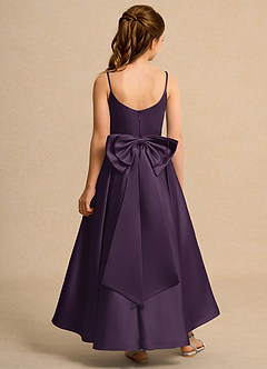 Azazie Sweets Junior Formal vestidos de niña de las flores Vestido de Ciruela de Satin Mate de Corte En A con Plisado image2