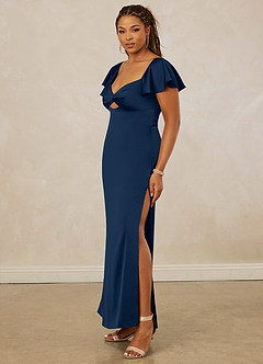 Christian Siriano Bridal for Azazie 1005 Brautjungfernkleider Etui Herzausschnitt Stretch-Satin Kleid Dunkelmarine image11