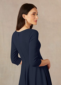 Azazie Nassif Mother of the Bride Dresses Dark Navy A-Line Stretch Crepe Dress image5
