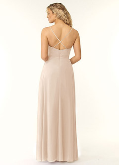 Azazie Naeem Bridesmaid Dresses White Alabaster A-Line V-Neck Ruffle Chiffon Dress image2