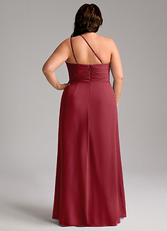 Azazie Eren Bridesmaid Dresses Pomegranate Sheath One Shoulder Chiffon Dress image9