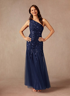 Azazie Backley vestidos de madre de la novia Vestido de Azul Marino Oscuro de Lentejuelas de Sirena image4