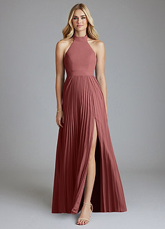 Azazie Keita Venta Final Vestido de Black de Gasa de Corte en A con Plisado image5