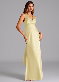 Azazie Hati Suknie dla druhen Syrena Satyna elastyczna Do ziemi Sukienka image4