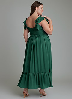 Azazie Anaya Bridesmaid Dresses Emerald A-Line Sweetheart Neckline Chiffon Dress image13
