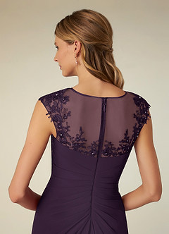 Azazie Libby Mother of the Bride Dresses Plum A-Line Scoop Sequins Chiffon Dress image6